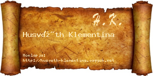 Husvéth Klementina névjegykártya